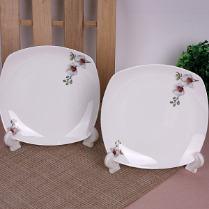 [접시세트] 호접란 사각 접시 2P - 대 (8인치)