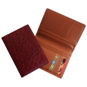 국산 타조무늬 천연 가죽 여권지갑 (1193)