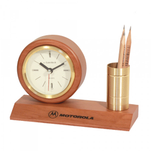 (SJ) 원목 탁상시계 & 필통 R- 005