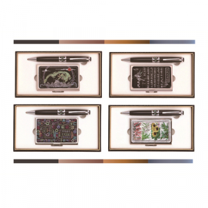 외국인선물 자개 고급 볼펜 수렵도 자개명함