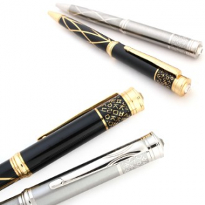 한글 펜 금장 블랙 은장