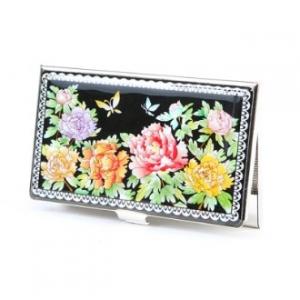 자개 명함케이스 목단꽃나비