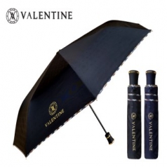 VALENTINE 3단 55*8 폴리 엠보 체크 바이어스 우산