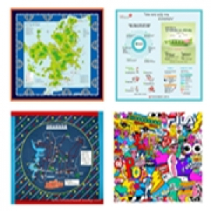 60cm 디지털 본염 제작 손수건 100% 면