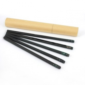 프리미엄 흑목 원형 지우개 연필 5P 세트 (크라프트지)