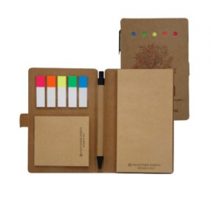 크라프트 수첩 (대) + 점착메모지 세트 1도