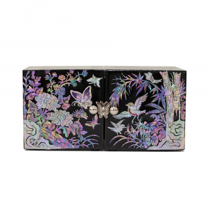 사군자 미니 쌍합 나전칠기 보석함 14X7X7cm