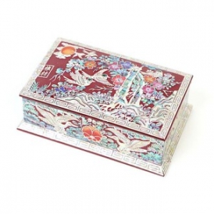 아름누리 매화꽃무늬자수 미니 적색보석함