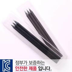 흑목 육각 미두 연필 투명 사각 케이스 3P세트