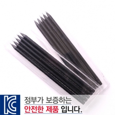 흑목원형지우개연필 투명사각케이스5P세트