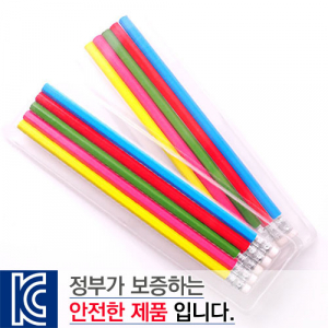 육각 지우개 연필 투명 사각 케이스 5P세트