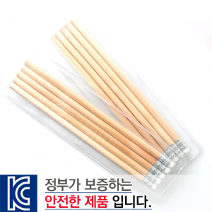 원목 지우개 연필 투명 사각 케이스 5P세트