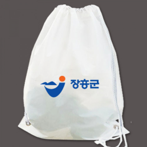 비닐주머니 화이트 양줄 백팩, 유백 비닐 가방, 비닐배낭, 짐색, 백쌕
