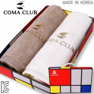 코마 클럽 코튼 솔리드 타올 아트 2P 세트