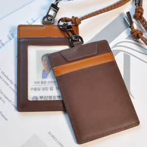 천연 가죽 목걸이 카드지갑, 사원증 케이스