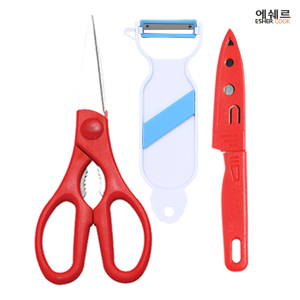 에쉐르 편한 가위 + 미용 야채칼 + 과도 3종세트