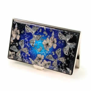 [명함지갑] 자개 명함케이스 (청나비꽃)