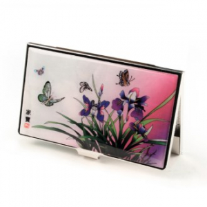 명함지갑 자개 명함케이스 붓꽃핑크