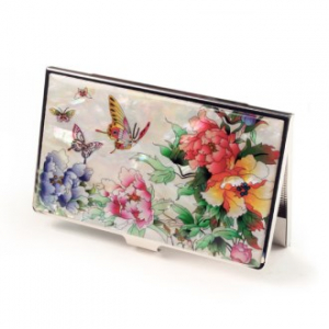 명함지갑 자개 명함케이스 나비목단 백