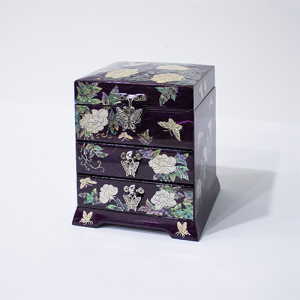 나전칠기 보석함 한지 목단 나비2 서랍함