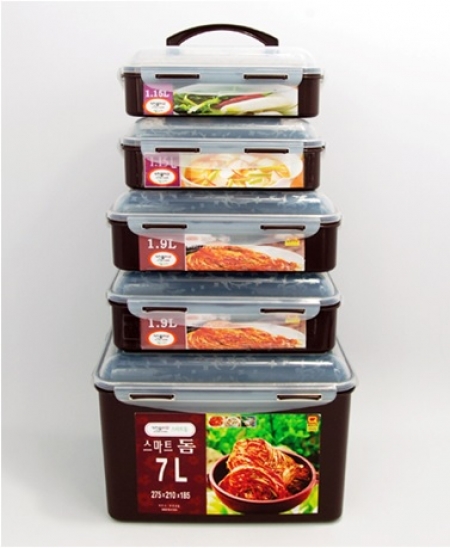 [밀폐용기세트] 키친플라워 스마트돔 김치통 5종세트(719152) #2