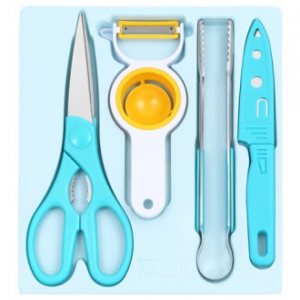 편한 가위+에그야채칼+집게+과도 4종세트