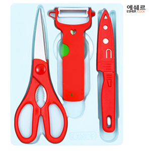 에쉐르 편한 가위 + 나이프 야채칼 + 과도 3종세트