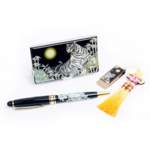 USB고급 자개 볼펜 3종 세트 백호 8G