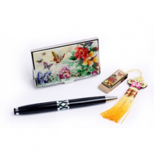 자개 USB 3종 세트 나비목단백 8G