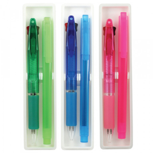 투칼라 투명 볼펜 + 스타 사각 형광펜 세트