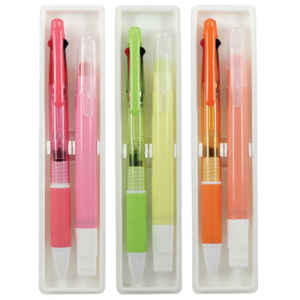 케이라인 파스텔 3색 볼펜+슬림 마이티 고체 형광펜 / KC인증