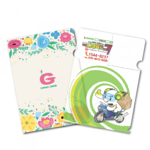 L홀더 화일 (칼라 인쇄) - 투명 [독판 인쇄]