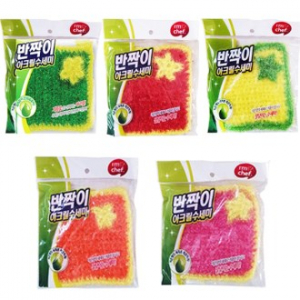 반짝이 아크릴 수세미- 사각형