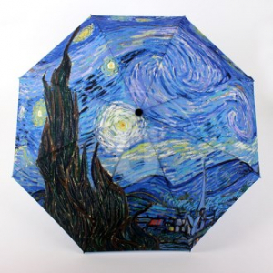 명화 우산 3단 완전자동 고흐 별밤 [국내 제작]