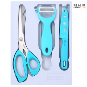 에쉐르 안전가위+프레쉬 야채칼+과도 3종세트