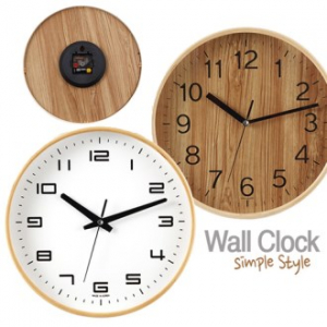 심플 원목 벽시계 280 (무소음)