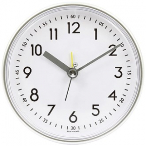 원형 실버 탁상시계