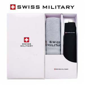 스위스밀리터리 3단 수동 모던스키니 우산 + 140g 슈프림 면사 타올세트