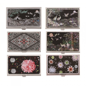 채색 송학 자개 명함케이스 전통 기념품 선물