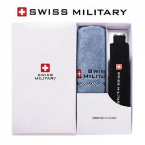 스위스밀리터리 3단 수동 무지 우산 + 160g 노블레스 면사 타올세트