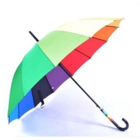 55 폰지 14K 무지개 곡자손잡이 우산