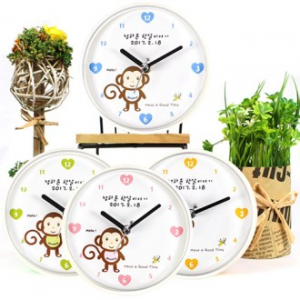 몽키 다용도 화이트 흡착 시계