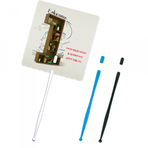 사각 신형 긴자루 (화이트) 부채