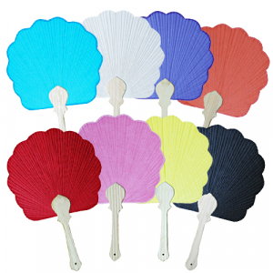 한지 중형 꽃 부채 색지기성