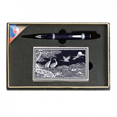 자수정 엘핀펜+송학 자개 명함지갑 #2