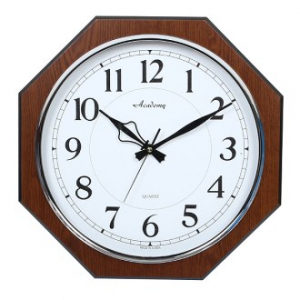 팔각 도금 링 벽시계