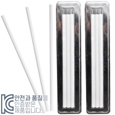 투명 사각 백색 원형 미두 연필 3p