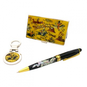 고급 자개 볼펜 3종 세트 수렵도