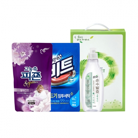 참그린 식물 주방세제 300ml, 비트 세탁세제, 피죤 섬유유연제 (3종) #2