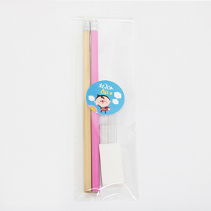 인컬러 문구세트 OPP 3, 연필 , 지우개, 연필 캡